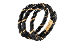 GOLD PLATED TWISTED RING "Black / Gold" SM1UQ0108P6477967