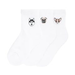 3 Pack Small Embroidered Half Crew