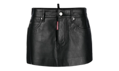 Leather Mini Skirt WMNS "Black" S75MA0863SY1623900