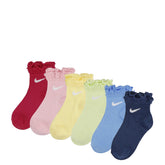6 Pack X-Small Ruffle Ankle Sock