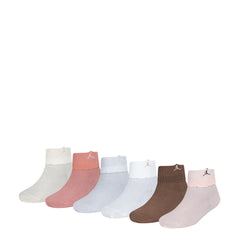 6 Pack Medium Fold Over Ankle Sock