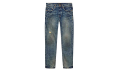 Vintage Mechanic Dirty Skinny Fit Jeans "Mid Indigo" P001 MDMD225