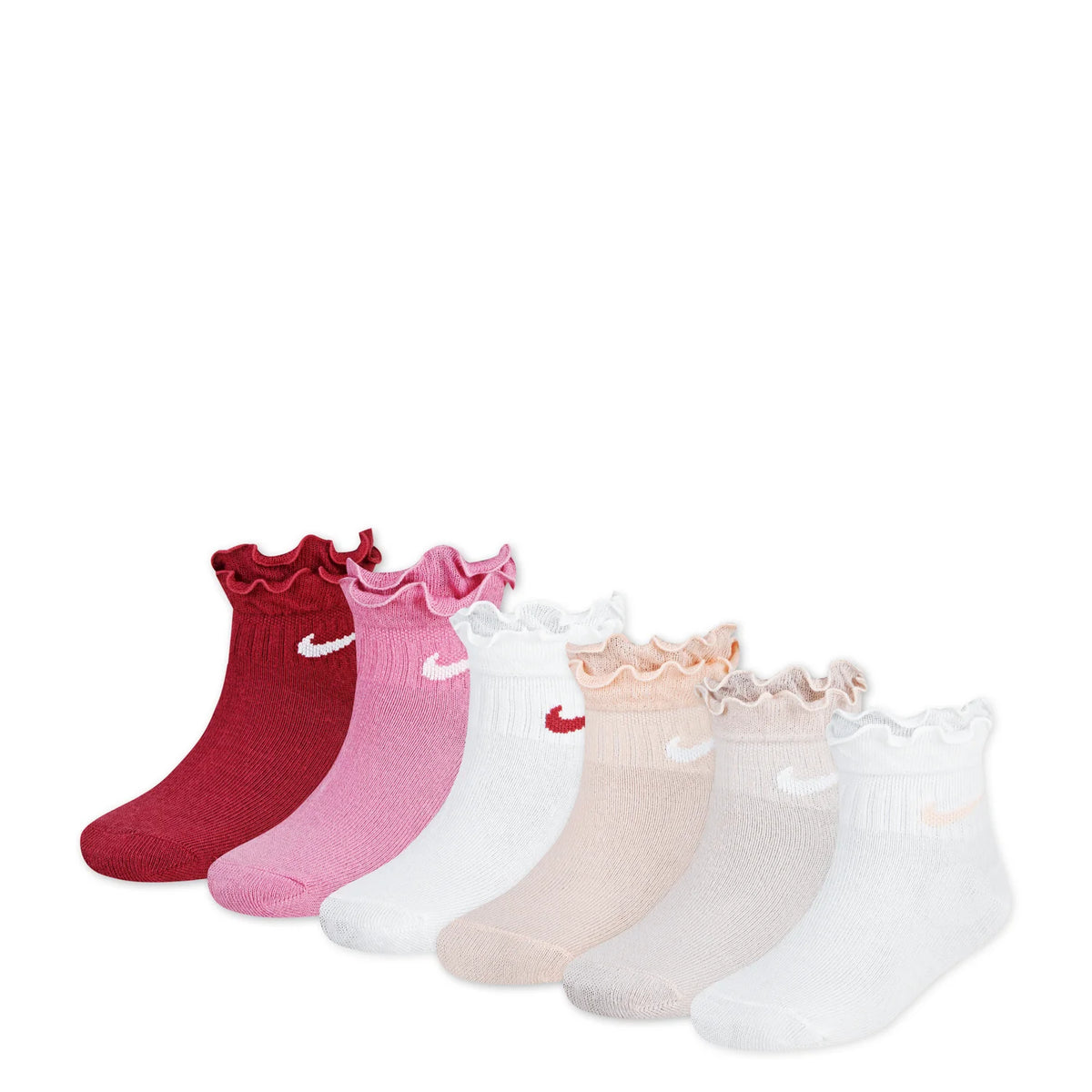 6 Pack X-Small Ruffle Ankle Sock