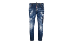 Dark Tiffany Spots Wash Cool Girl Cropped Jeans WMNS "Blue" S72LB0548S30342470