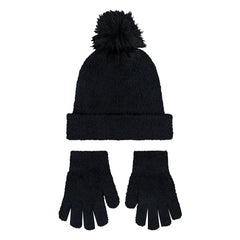 Youth Plush Pom Beanie & Glove Set